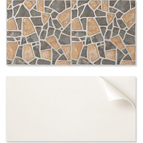 Panel adhesivo de PVC con motivo de mosaico de piedra, perfecto para el pasillo, 120 x 60 cm.