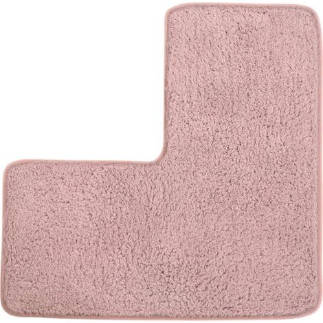 Tapis de bain en L, tapis de salle de bain, tapis de bain d'angle, tapis lavable, tapis de bain doux absorbant l'eau, tapis de sol antidérapant pour salle de bain, chambre, cuisine, salon (rose) (1/5)