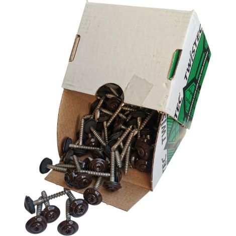 Twistec® Spenglerschraube 3tlg Color TX20 Edelstahl A2 4,5x35mm schokobraun VPE 100 Stück