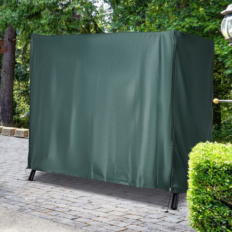 Durable Outdoor Swing Chair Cover for All Weather Protection, Waterproof Oxford Fabric, Secure Drawstring Fastening, Zippered Access, Dark Green