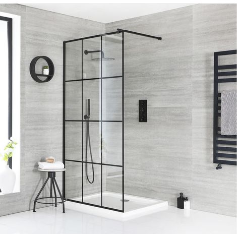 Hudson Reed Barq - Douche Italienne en Îlot avec Verrière et Receveur Blanc 90cm x 90cm
