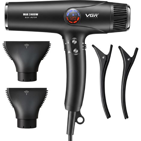 469 Seche Cheveux Avec Moteur BLDC 2400W Séchage Rapide Seche Cheveux Diffuseur Et Bouton Air Froid Instantané, 4 Réglages De Température, Écran LED, Fonction Verrouillage (1/5)