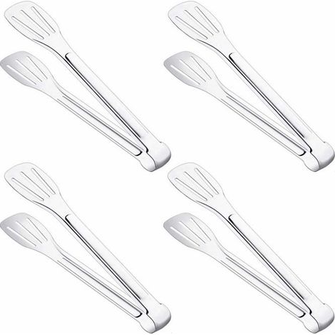 4 pinces de service, acier inoxydable 9 pouces, multifonctionnelles pour barbecue, salade et buffet