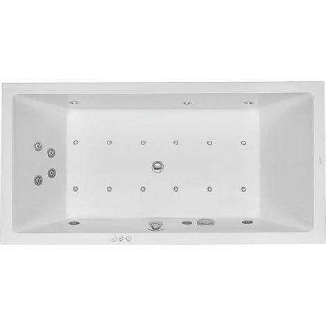Baignoire Bain à remous rectangulaire STARCK 252 l 180x90 blanc, 2 dossiers Combi-Syst L