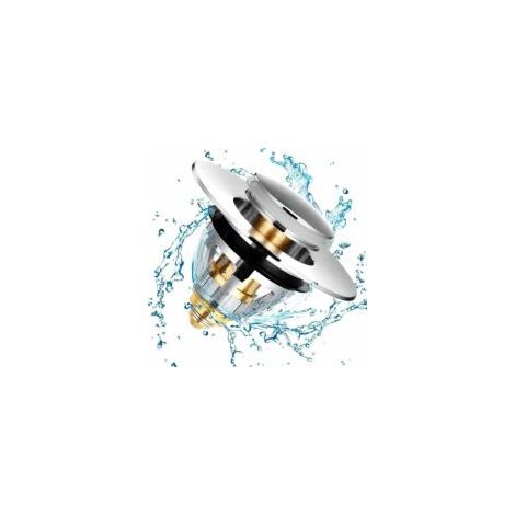 Filtre de Vidange, Bonde de Lavabo Filtre Évier Bouchon Baignoire Universel Acier Inoxydable de Noyau de Rebond, Filtre Cheveux pour Lavabo Bassin Cuisine Salle de Bain,33.5-36mm- Crezuo (1/4)