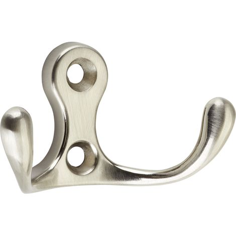 Garderobenhaken MAREEN Edelstahloptik 29 x 51 x 23,5 mm BA 17 mm 2-fach Kleiderhaken Garderobe von SOTECH (1/2)