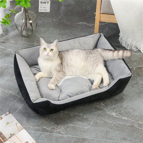 Lit pour Chat & Petit Chien, 6045cm (max 5kg), Matelas Confortable 4 Saisons, Lavable & Antidérapant, Intérieur (1/5)
