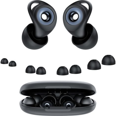 Bouchon D'oreille Pour Dormir, Anti-Bruit 45 dB, Bouchons Réutilisables en Silicone Souple et Ergonomiques, 4 Tailles (XS/S/M/L), Adaptés Pour Dormir/Voyager/Se Concentrer/Concert (1/5)