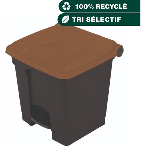 JVD - Container 30L Biodéchets noir avec couvercle marron - Matériel professionnel (1/2)