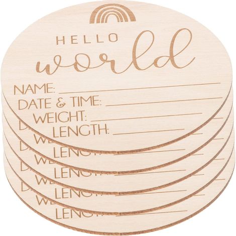 15pièces Signe Annonce De Naissance Bois Né Décorations De Chambre Motifs Arc-ciel Accessoires Photo Pratiques Et Élégants Pour Annoncer Arrivée (1/5)