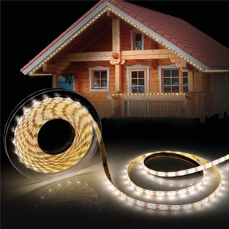 Bandes Lumineuses Solaires - LED Flexibles Chaudes - Étanche IP65 - Découpables - Pour Balcon Jardin Escaliers - 300 cm ou 400 cm (1/5)