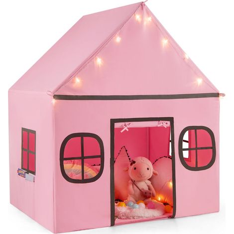 Tienda de campaña/casita de juego 120 x 101 x 143 cm para 3 niños estrella luminosa ambiente acogedor PVC rosa 200014309