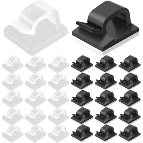 Lot de 100 Clips Câbles, Clips de Fixation Voiture, Range Cable, Cable Adhesif Rangement de Câble, Attache Câble Auto Collant, Organisateur de serre-câbles, Crochets pour fixation de câbles, grand (1/5)