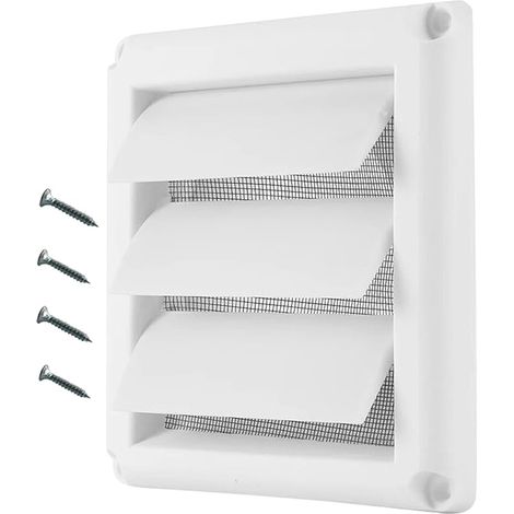 Ventilation Grille 100 mm White with Mosquito Net with Mobile Ventilation Grille for Kitchen, Tumble Dryer, Bathroom, Garage (1/5)