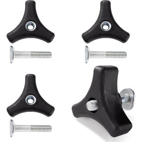 4 set di pomello, dado e bullone per maniglia del tosaerba, maniglia di fissaggio triangolare per tosaerba, attrezzi da giardinaggio (1/5)