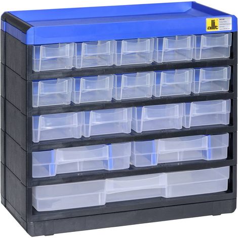 Allit 464610 Cassettiera porta minuteria (L x A x P) 300 x 285 x 135 mm Nero, Blu 1 pz. (1/3)