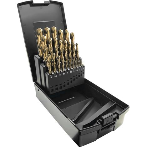 Lot de 25 forets de cobalt M35 HSS (1 mm à 13 mm), gradués de 0,5 mm, pour acier inoxydable, fonte et carbure avec boîte de rangement indexée (1/5)