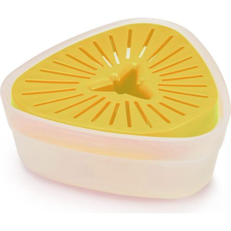 Joseph Joseph Duo Spremiagrumi Manuale con coperchio reversibile per una conservazione compatta, Spremi Limone, Agrumi, Arance, Giallo Chiaro (1/2)