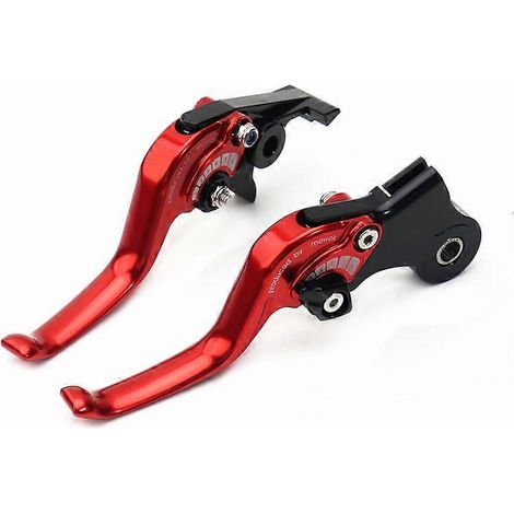 Convient aux motos Kaiyue 450RR, freins de course courts à deux doigts en alliage d'aluminium modifié, guidon, cornes d'embrayage (rouges) (1/5)