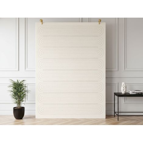 BOBOCHIC - Tapis poils courts IAGO motif graphique 160x230 Beige (1/5)