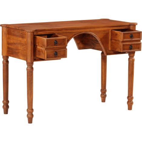 Bureau  Table de travail  Table d'écriture avec tiroirs 110x50x76 cm bois d'acacia solide (1/5)