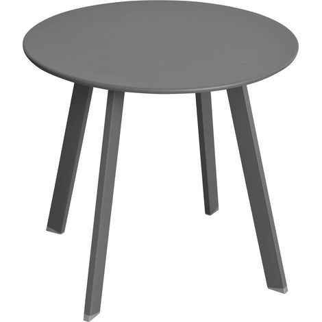 Runder Gartenbeistelltisch Saona in mattem Graphitgrau - 50 × 45 cm