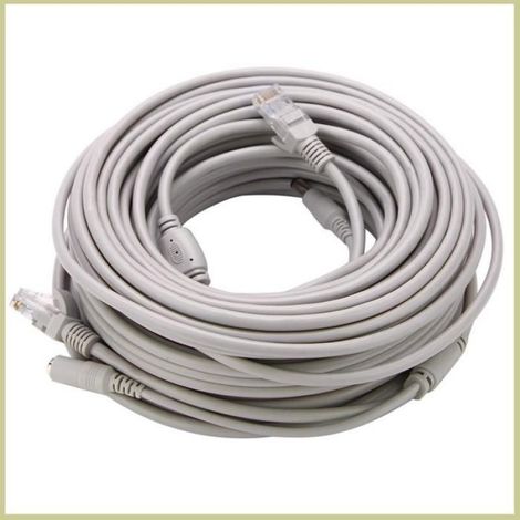 Cocosity câble CCTV Ethernet 5m / 10m / 15m / 20m RJ45 + DC Ethernet CCTV Câble pour les caméras IP Système NVR informatique audio (1/5)