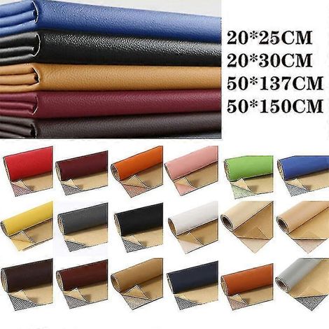 Patch de réparation autocollant en cuir pour canapé, fauteuil, siège auto, chaise (Rouge, 25 x 30 cm) (1/5)