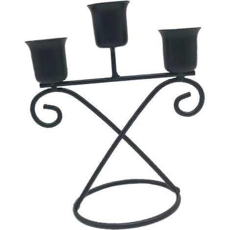 Bougeoir à 3 bras en fer, support créatif pour bougies, idéal pour la table à manger, le bar, un mariage, une chambre ou la décoration intérieure.-Style E (1/5)