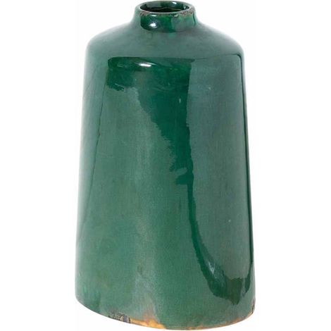 Garda Emerald Glazed Liv Vase - Ceramic - L18 x W18 x H28 cm - Green