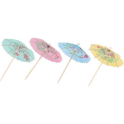 100 parasols à cocktail en papier assortis, compatibles avec les accessoires pour boissons tropicales de fête (1/5)