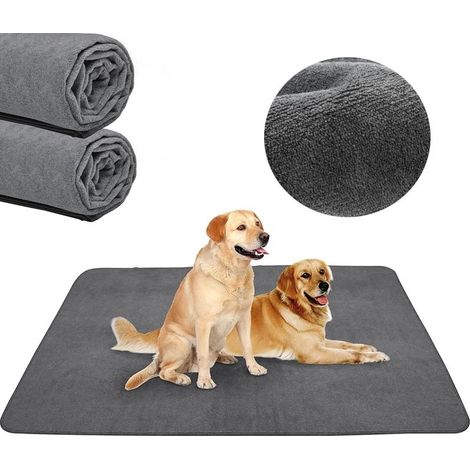Lot de 2 coussinets lavables pour chiots, 107 x 77 cm, coussinets de dressage pour chien à absorption rapide, coussinets anti-fuite, réutilisables – Convient pour les chiots, les chiens âgés ou incont (1/5)