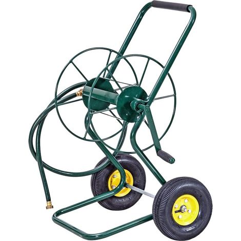 COSTWAY Carrello Avvolgitubo da Giardino, Carrello per Tubo di Irrigazione in Metallo con 2 Ruote Pneumatiche di Grandi Dimensioni, per Giardino e Cortile, 71 x 53 x 96,5 cm (1/5)
