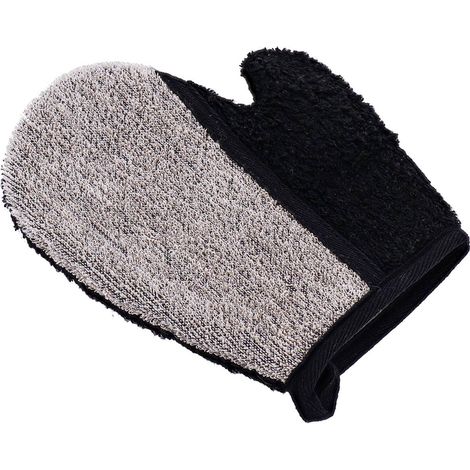 Guanto esfoliante per il massaggio del corpo in poliestere ramiè pu - nero taupe - Tendance