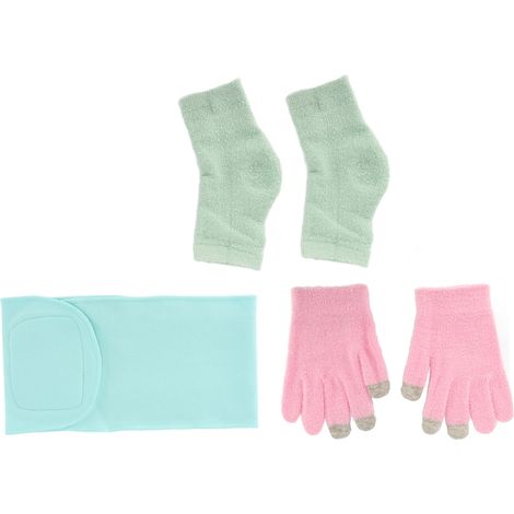 Ensemble de gants et chaussettes en gel SPA tactiles réutilisables pour peaux sèches et gercées (1/5)