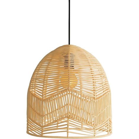 Suspension en osier "NORMA" - Ø45cm - E27 - Noir boho chic
