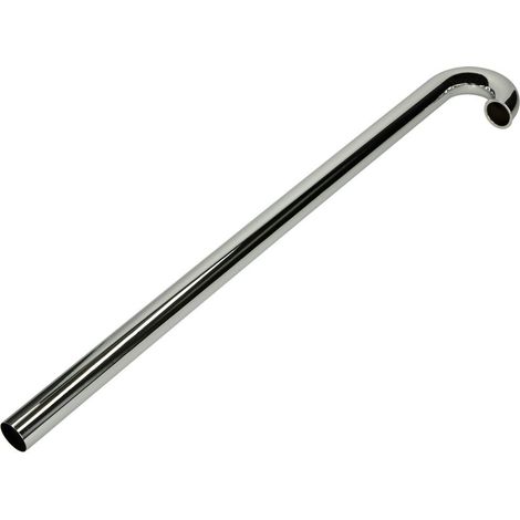 Coude de sortie 180°, laiton 32 x 680 mm chromé avec rebords