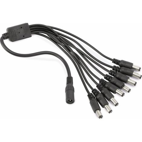 Câble répartiteur DC, 8 voies, 5,5/2,1 mm, longueur 35 cm