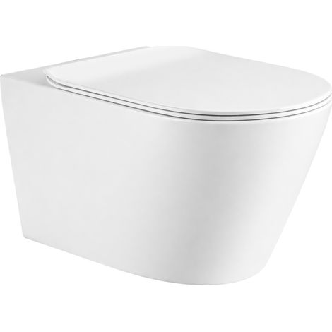Cuvette de toilette suspendue Vortico 53,5 cm Tornado avec abattant blanc