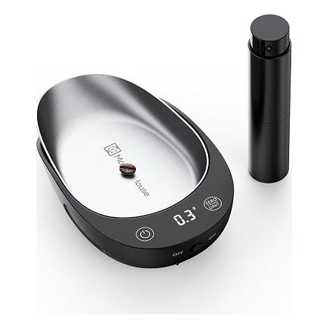 0.1g Echelle de café rechargeable avec bouteille de spray de 10ml, conception ergonomique avec revêtement extérieur, bol magnétique amovible, taille compacte, échelle expresso (1/5)