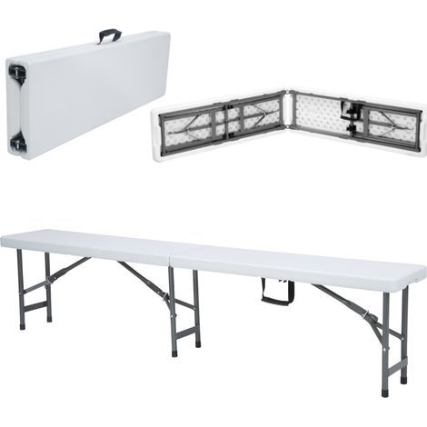 Banco plegable para hostelería, blanco, 1830 x 300 x 430 mm - Hendi 811191 (1/4)