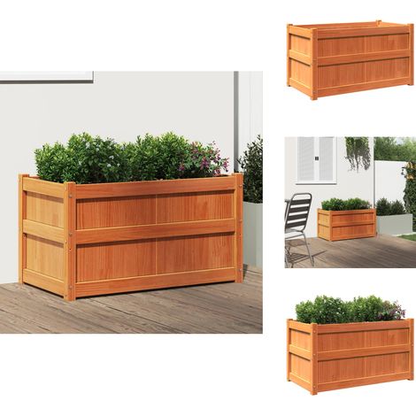 Jardinière cire marron 90x50x50 cm bois de pin massif - Jardinierè En Bois - Jardinière Extérieure - Pot De Fleurs Extérieur - Bac À Fleurs - Déco Jardin (1/5)