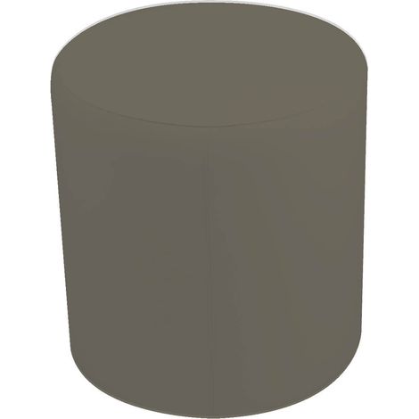 Pouf Poggiapiedi Ø40x44 cm in Similpelle Avalli Cilindro Tortora