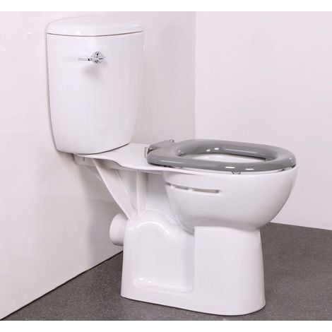 NymaPRO Comfort Raised Height Closed Coupled Toilet WC Bathroom Grey Doc M (1/5)