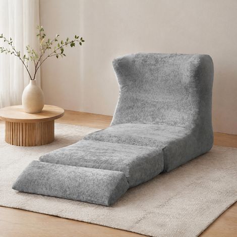 Sillón convertible de espuma gris 210 x 90 x 86 cm DESVIAE (1/5)