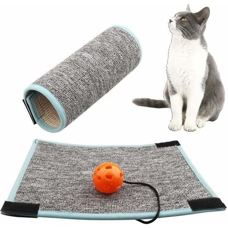 Grattoir Chat Tapis, Tapis Anti Rayures pour Chat, Jouet de Soins pour Griffes de Chat Anti Dérapant, pour Griffes de Meulage de Chaton, la Protection des Tapis et Canapés-Fei Yu (1/4)
