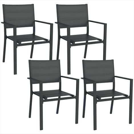 Banc de salle à manger Lot de 4 chaises de jardin empilables (1/5)