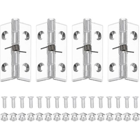 Charnières acryliques transparentes en plastique 45 x 35 mm, charnières piano à ressort avec vis, pour couvercles d'aquarium et loisirs créatifs (lot de 4). (1/5)