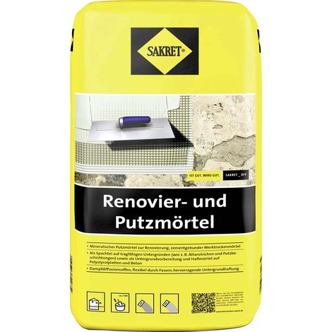 SAKRET Renovier- und Putzmörtel 25 kg Sack Farbe  weiß Mörtel