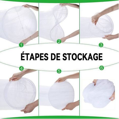 Moustiquaire de lit dôme - - Dôme - Polyester anti-moustiques - Ajustable 0,9–2,2 m - Facile à installer (1/4)